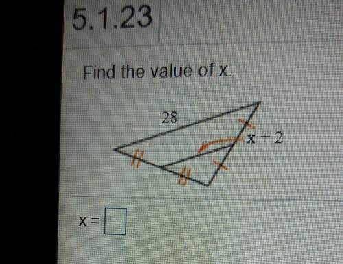 Find the value of x. x=