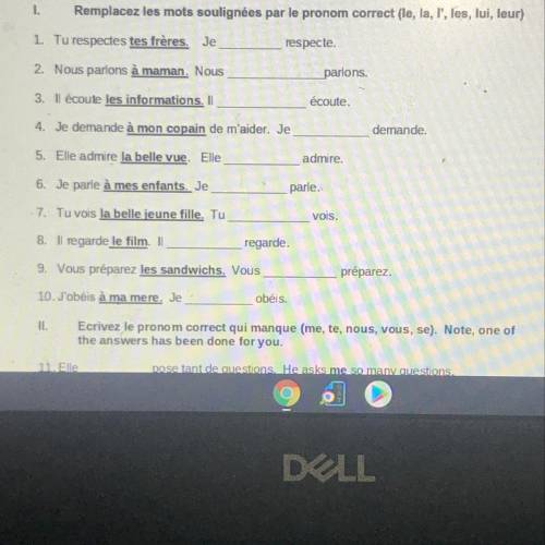 PLEASE HELP ME WITH MY FRENCH WORK