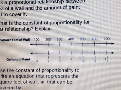 There is a proportional relationship between the area of a wall and the amount of paint needed to c