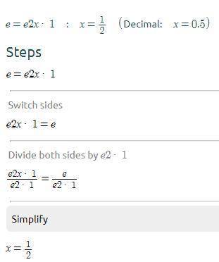 Simplify.
In e=
In e2x=
In 1=