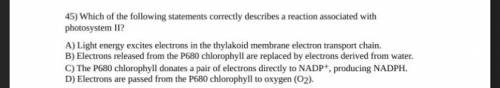 Which of the following statements correctly describes a reaction associated with photosystem I A) L