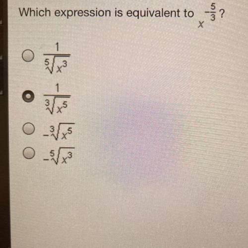 Which expression is equivalent to x^-5/3?