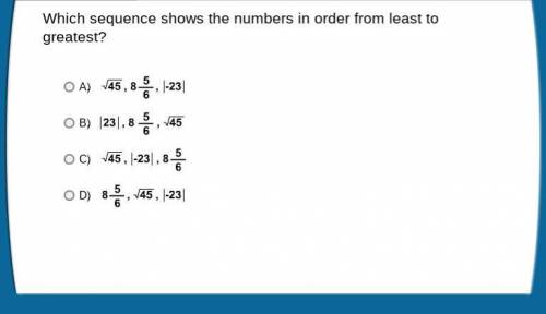 Which sequence shows the numbers in order from least to greatest?