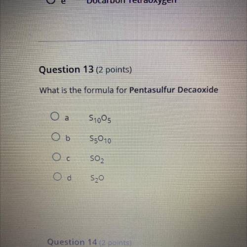 What is the formula for pentasulfur decaoxide