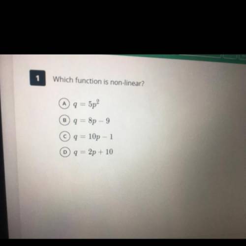 Which function is non- linear?