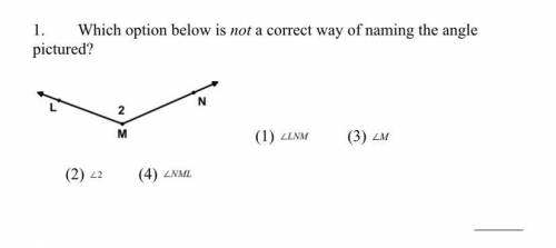Which option below is not a correct way of naming the angle pictured?