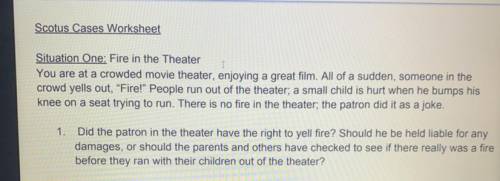 AP GOVERNMENT (picture inside)

Question being asked:
Did the patron in the theater have the right