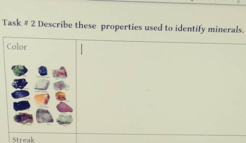 Describe there properties used to identify minerals