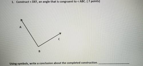 Construct 
Using symbols, write a conclusion about the completed construction