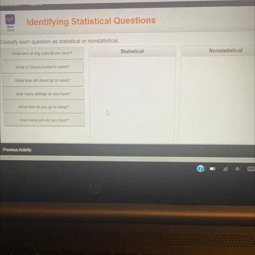 Classify each question as statistical and no statistical