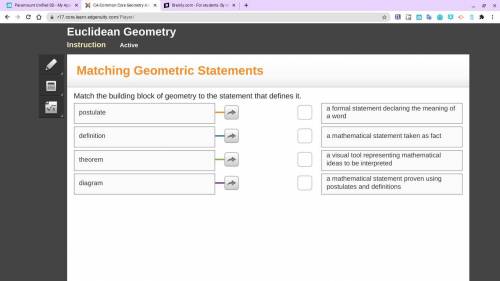 Matching Geometric Statements 
(Please help fast I will give brainleist if right)