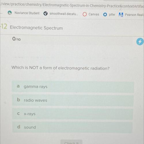 Which is NOT a form of electromagnetic radiation?