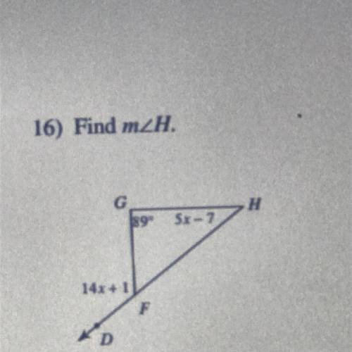Find m
Find the right measure of angle H