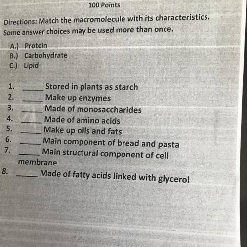 If your good with macromolecules pls answer