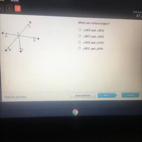 Which are vertical angles?