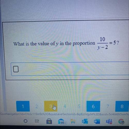 What is the value of y in the proportion?