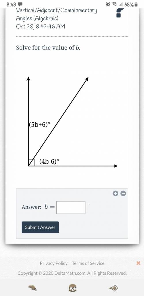 (5b+6)° 
(4b-6)°
answer B=