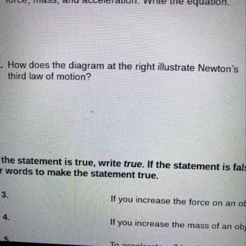 How does the diagram at the right illustration Newton’s third law of motion?

Please help me vote