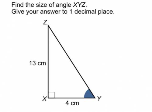 Find the size of angle XYZ. Give your answer to 1 decimal place.