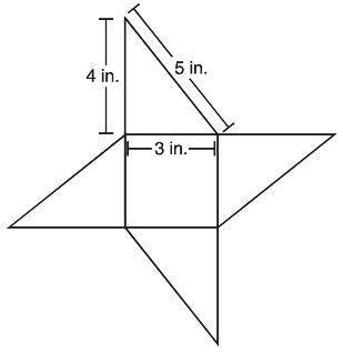 A figure is made up of four congruent right triangles and a square as displayed.

What is the area