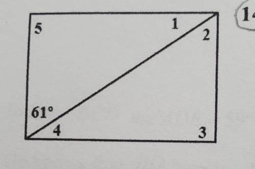 Find the measures of the numbered angles in the following rectangle.