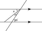 PLZ HELP....!

A pair of parallel lines is cut by a transversal: A pair of parallel lines is cut b