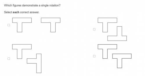 EASY 50 POINTS! > Which figures demonstrate a single rotation?