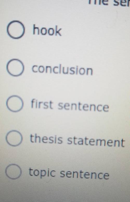 the sentence that states the main idea of your paper is the ______. here is the answers please help
