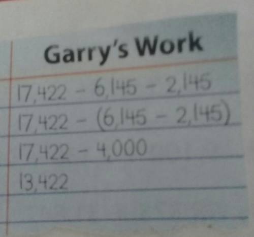 PLS HELP I WILL GIVE BRSINLEIST.

Question:Garry solves a subtraction problem.First he uses the As