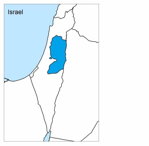 What is the name of the area shaded dark blue?

Israel
Gaza Strip
Golan Heights
West Bank