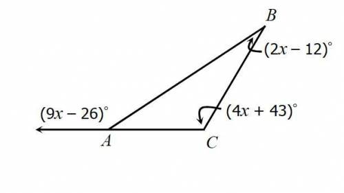 Find m∠C.
it is an obtuse triangle