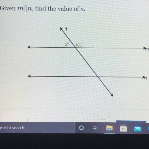 Given m || n, find the value of x.
