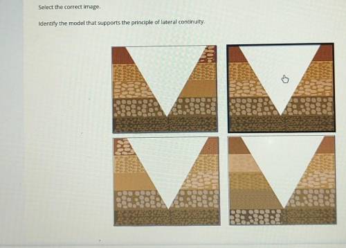 Select the correct image. Identify the model that supports the principle of lateral continuity.