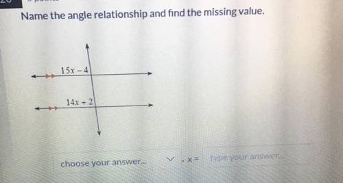 Help Is Needed! Name The Angle Relationship And Find The Missing Value.