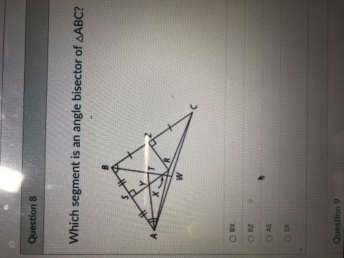 HELP IM ON THE TEST RN!!
Which segment is an angle bisector of ABC?
