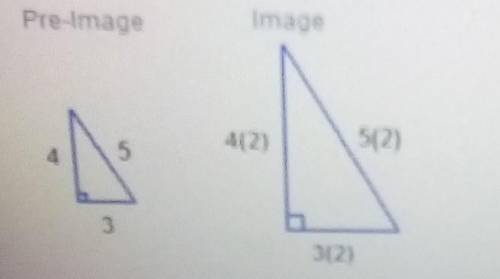 WILL GIVE BRAINLIEST......Which statement about the dilation of these triangles is true? A. the sca