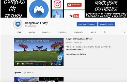 Go subscribe to my yt

It is called: Bangers On Friday
It has my discord link go follow it too