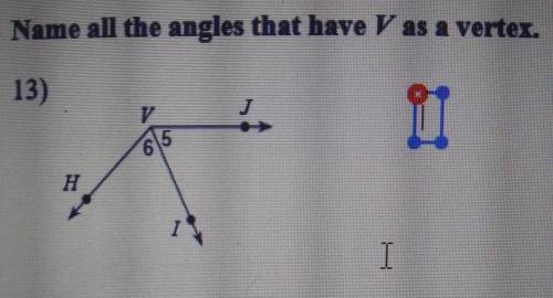 Name all the angles that have V as a Vertex
