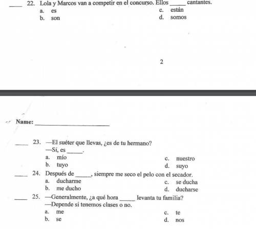 Please help. easy spanish question.