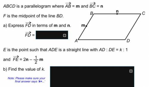 ABCD is a parallelogram where AB = m and BC = n