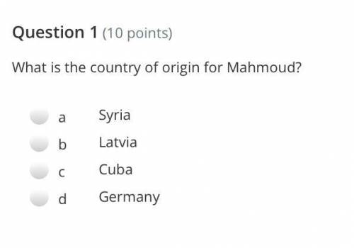 What is the country of origin for Mahmoud?