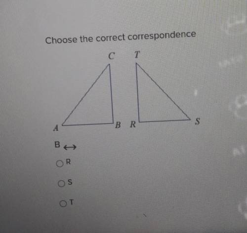 Choose the correct correspondence B R S T