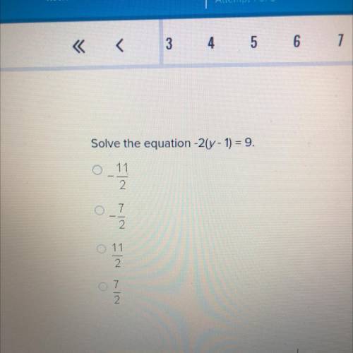 Solve the equation -2(y - 1) = 9