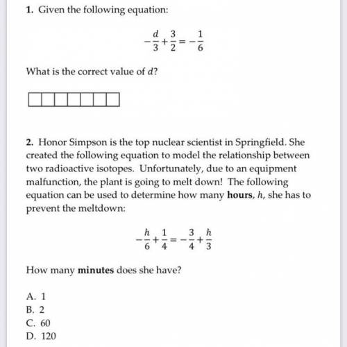 What is the correct value of d?