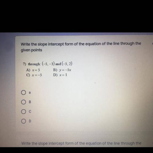 WILL GIVE BRAINIEST

Write the slope intercept form of the equation of the
given points