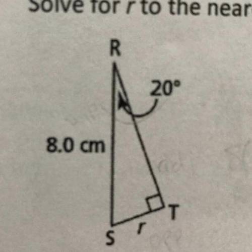 HELP PLS! solve r to the nearest tenth of a centimetre