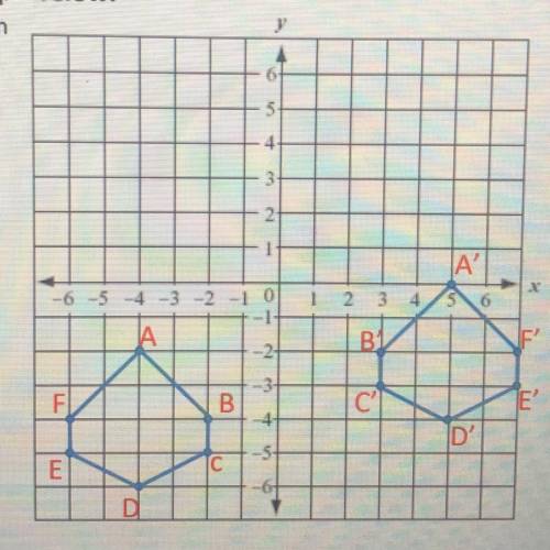 1) Answer all parts using the graph below.

a) Give two composite transformation that will map the