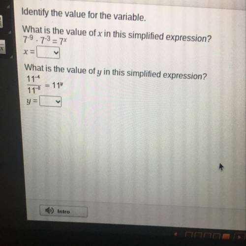 Identify the value for the variable