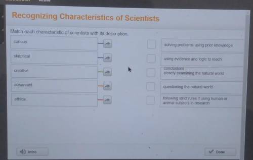 Match each characteristic of scientists with its description.