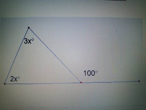 THIS IS DUE TODAY! PLEASE ANSWER!: Find the value of 'X' in the triangle below